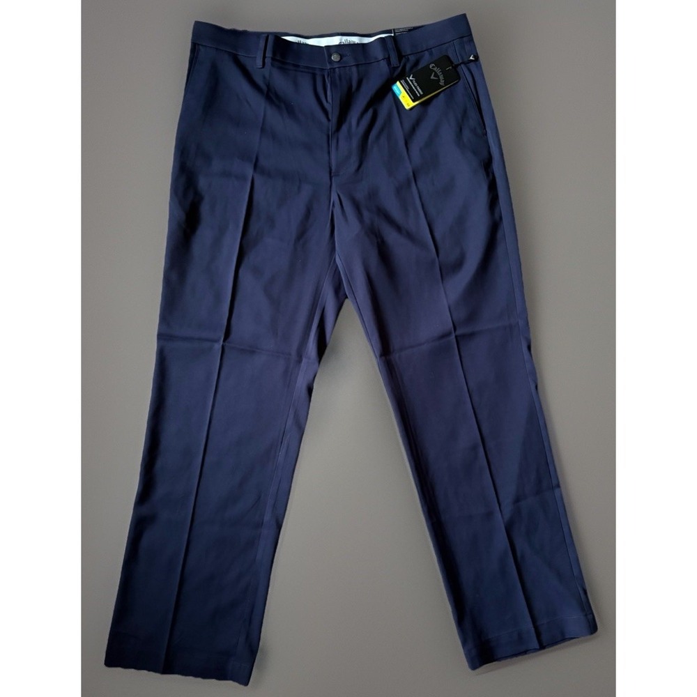 New Callaway Golf Pants Trousers Stretch SPF Blue Embroidered Logo 38x32 JBHS